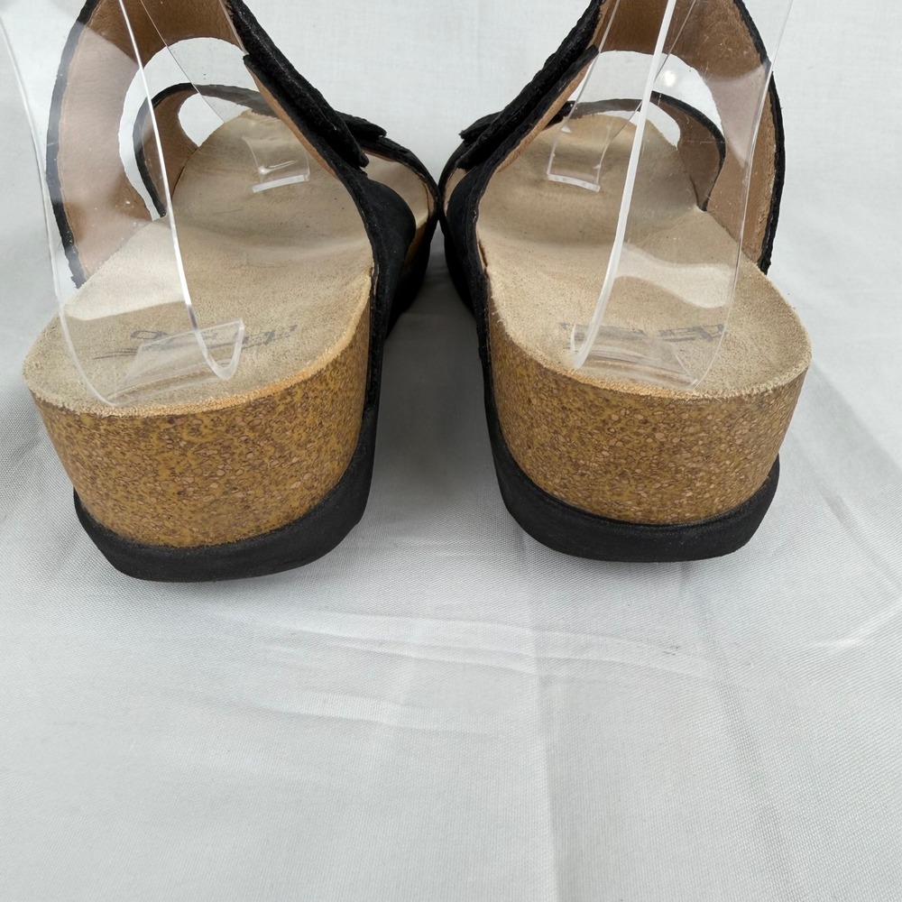 Dansko Maurice Black Nubuck Leather Wedge Slide Sandals Womens 9 - Picture 8 of 10